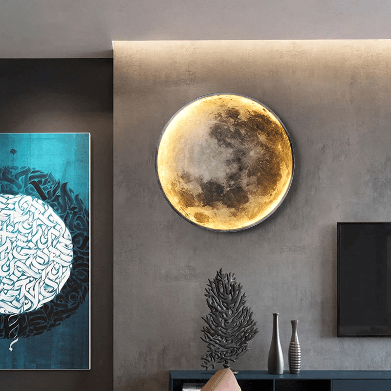Junips | LunaGlow Moon Lamp | LED Surface-Mounted Ceiling Light | 3000K-6000K Dimmable CCT | Remote Controlled High-Definition Lunar Texture