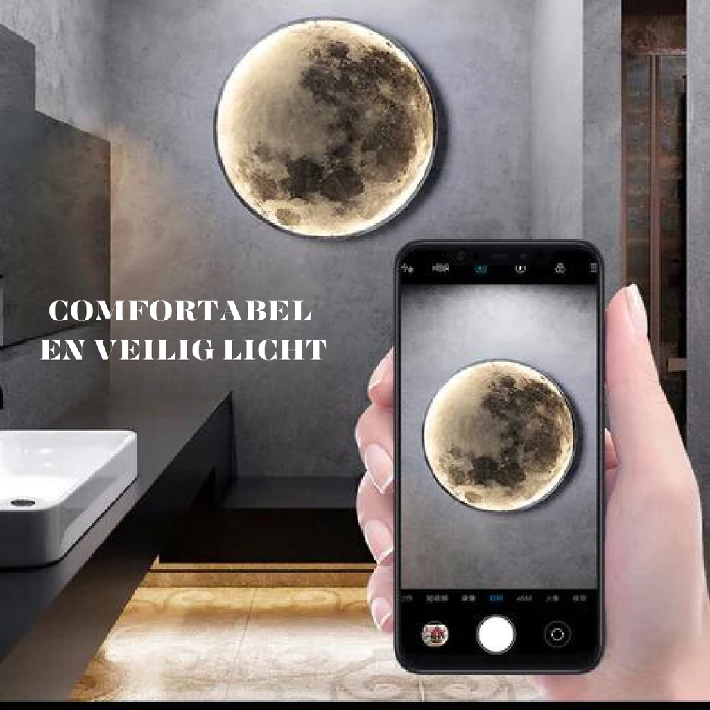 Junips | LunaGlow Moon Lamp | LED Surface-Mounted Ceiling Light | 3000K-6000K Dimmable CCT | Remote Controlled High-Definition Lunar Texture