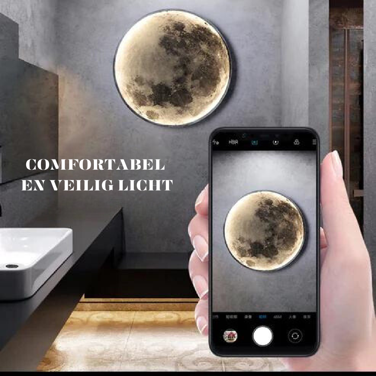 Junips | LunaGlow Moon Lamp | LED Surface-Mounted Ceiling Light | 3000K-6000K Dimmable CCT | Remote Controlled High-Definition Lunar Texture