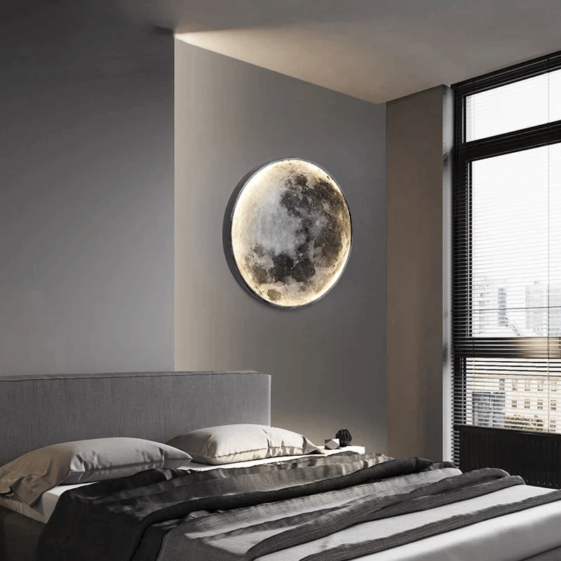 Junips | LunaGlow Moon Lamp | LED Surface-Mounted Ceiling Light | 3000K-6000K Dimmable CCT | Remote Controlled High-Definition Lunar Texture