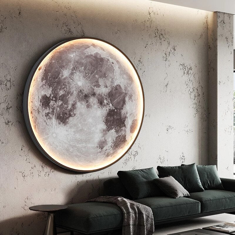 Junips | LunaGlow Moon Lamp | LED Surface-Mounted Ceiling Light | 3000K-6000K Dimmable CCT | Remote Controlled High-Definition Lunar Texture