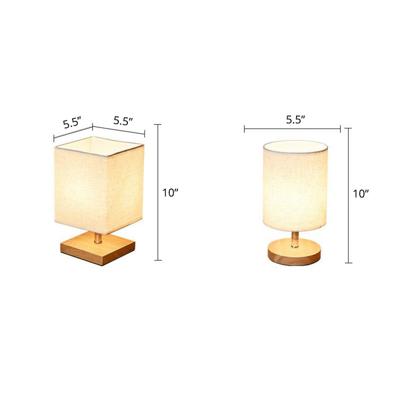 Junips | Table Lamp with Fabric Shade and Wooden Base