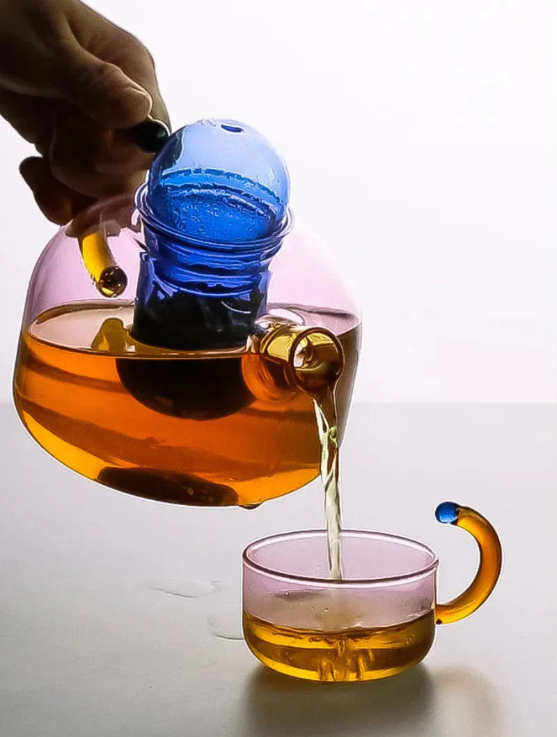 Junips | Color Bloom Glass Teapot & Cup Set