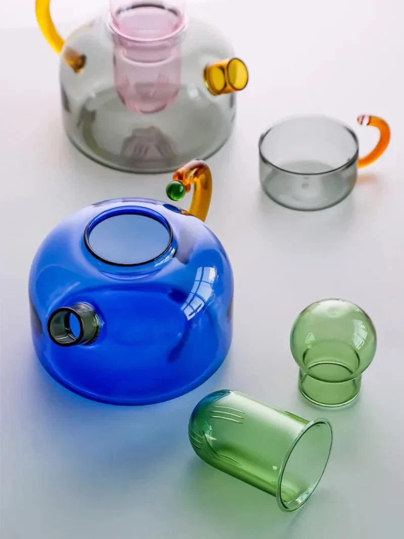 Junips | Color Bloom Glass Teapot & Cup Set