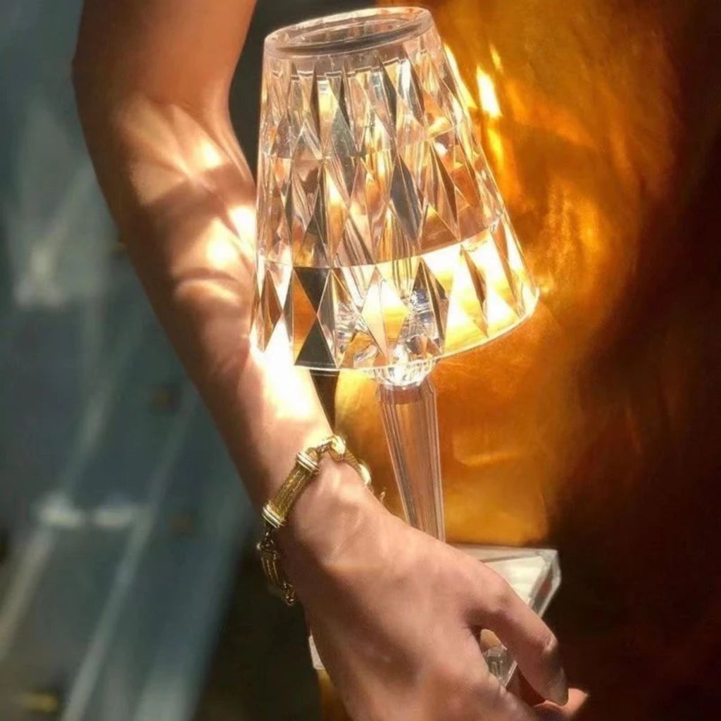 Junips | Table Lamp Crystal Acrylic Touch Rechargeable