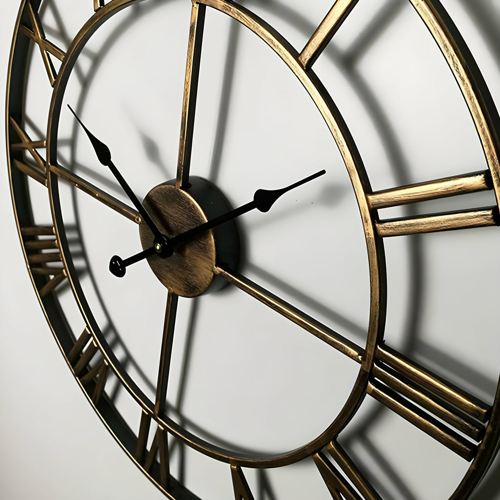 Junips | Roman Numerals Iron Art Wall Clock