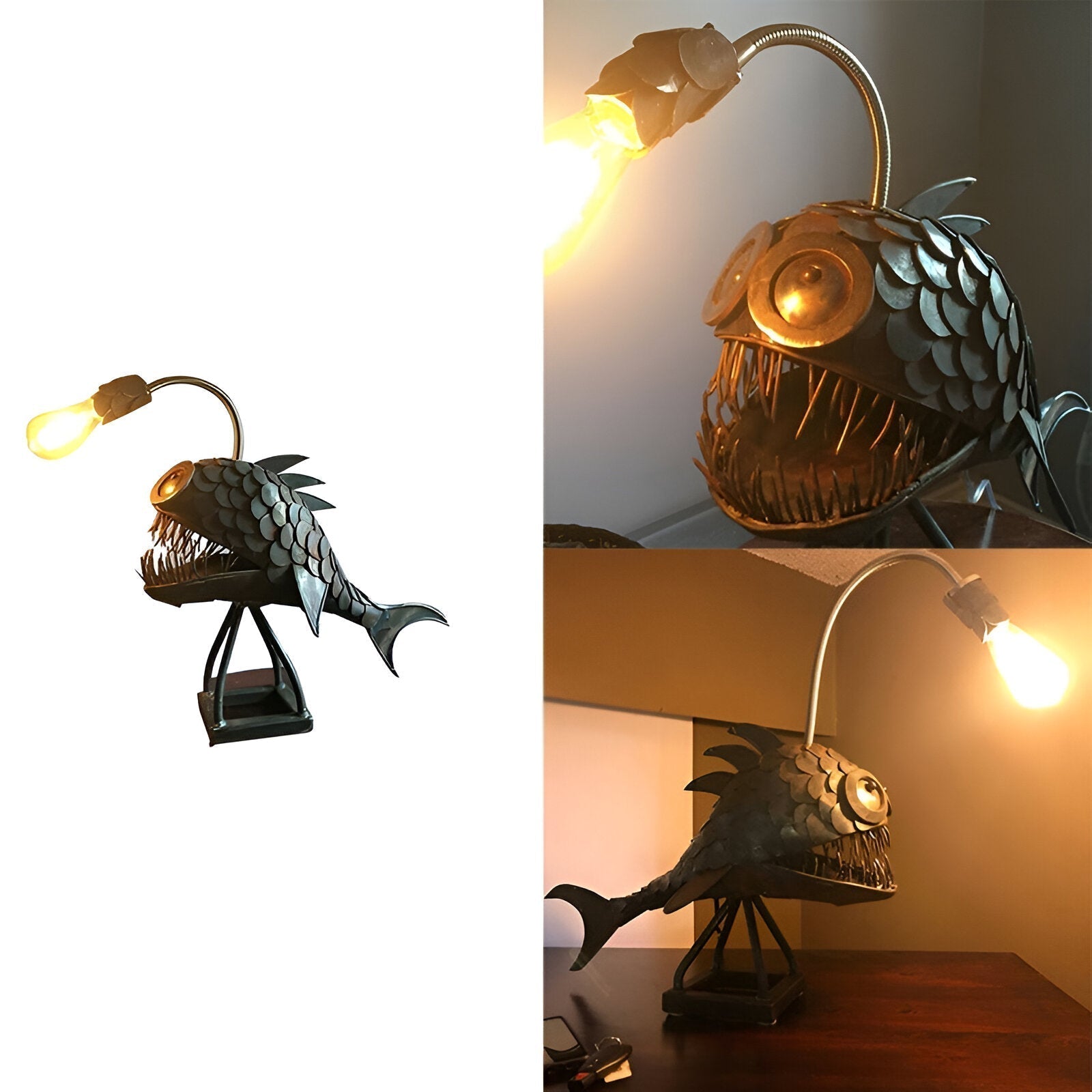 Junips | Steampunk Angler Fish Lamp – Cool & Unusual Floor Lamp for Your Home