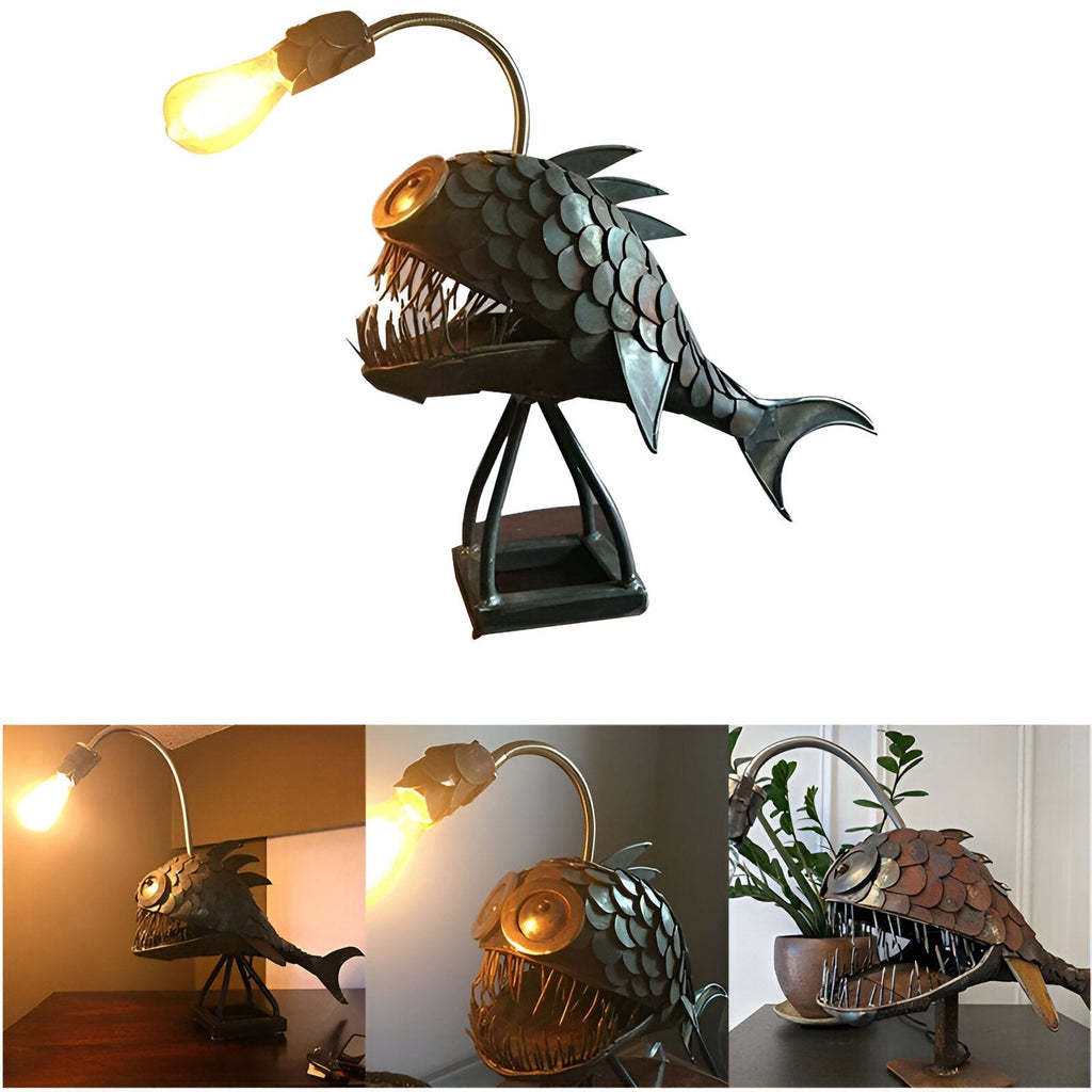 Junips | Steampunk Angler Fish Lamp – Cool & Unusual Floor Lamp for Your Home