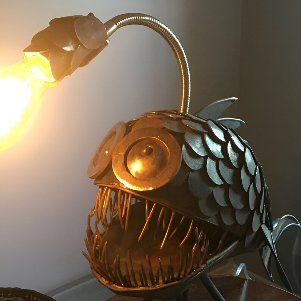 Junips | Steampunk Angler Fish Lamp – Cool & Unusual Floor Lamp for Your Home
