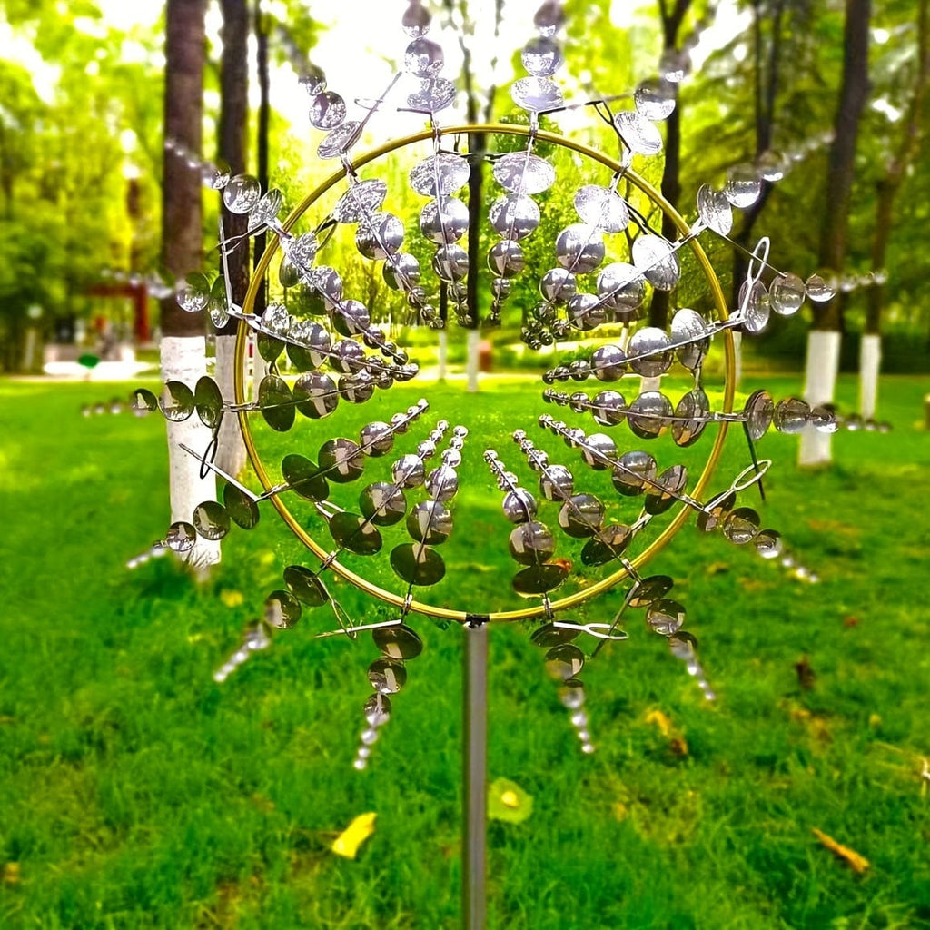 Junips | 1 Piece Magical Metal Windmill, 3D Metal Outdoor Wind Chime for Yard and Garden, Unique Metal Kinetic Wind Sculptures & Wind Chime, Wind Catcher Metal Outdoor Lawn Terrace Decoration Wind Sculpture