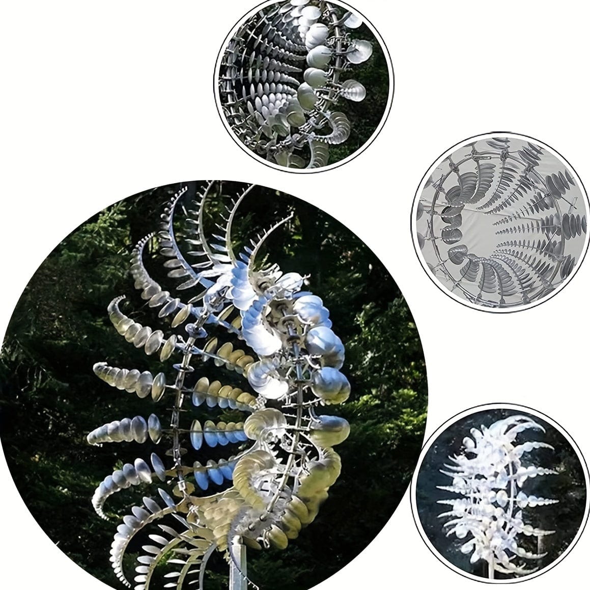 Junips | 1 Piece Magical Metal Windmill, 3D Metal Outdoor Wind Chime for Yard and Garden, Unique Metal Kinetic Wind Sculptures & Wind Chime, Wind Catcher Metal Outdoor Lawn Terrace Decoration Wind Sculpture