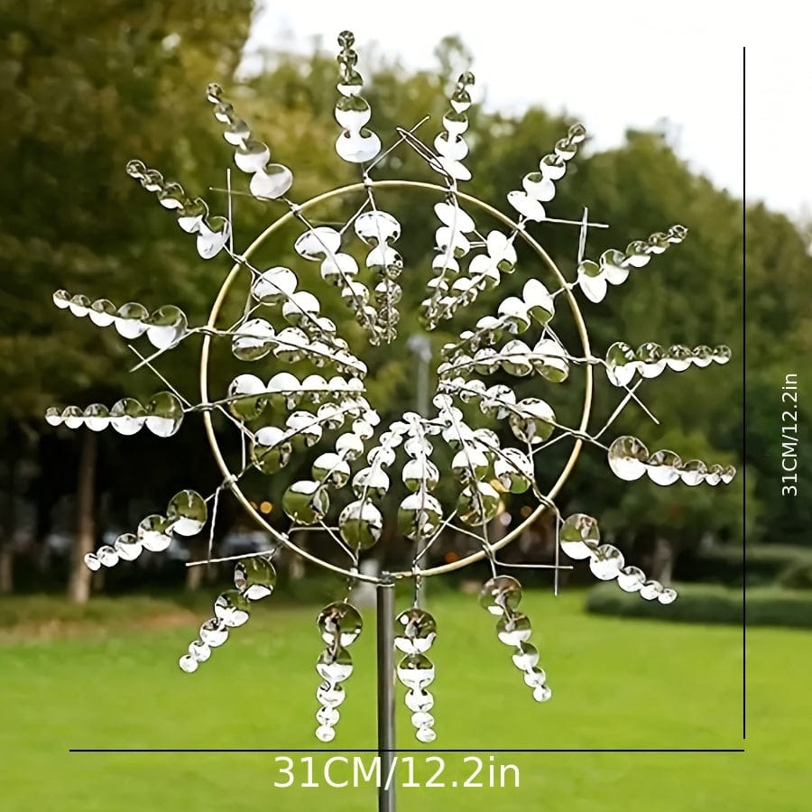 Junips | 1 Piece Magical Metal Windmill, 3D Metal Outdoor Wind Chime for Yard and Garden, Unique Metal Kinetic Wind Sculptures & Wind Chime, Wind Catcher Metal Outdoor Lawn Terrace Decoration Wind Sculpture