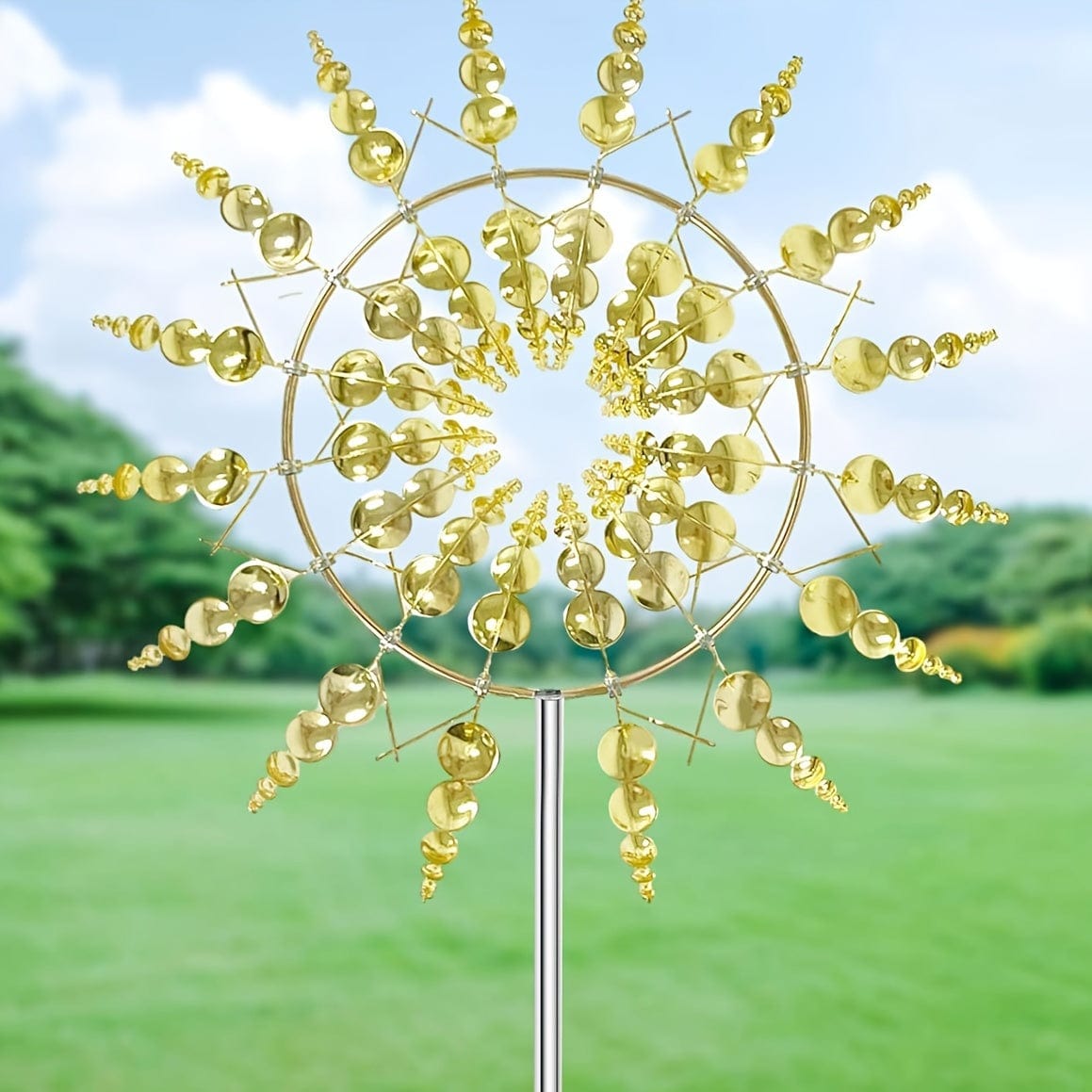 Junips | 1 Piece Magical Metal Windmill, 3D Metal Outdoor Wind Chime for Yard and Garden, Unique Metal Kinetic Wind Sculptures & Wind Chime, Wind Catcher Metal Outdoor Lawn Terrace Decoration Wind Sculpture