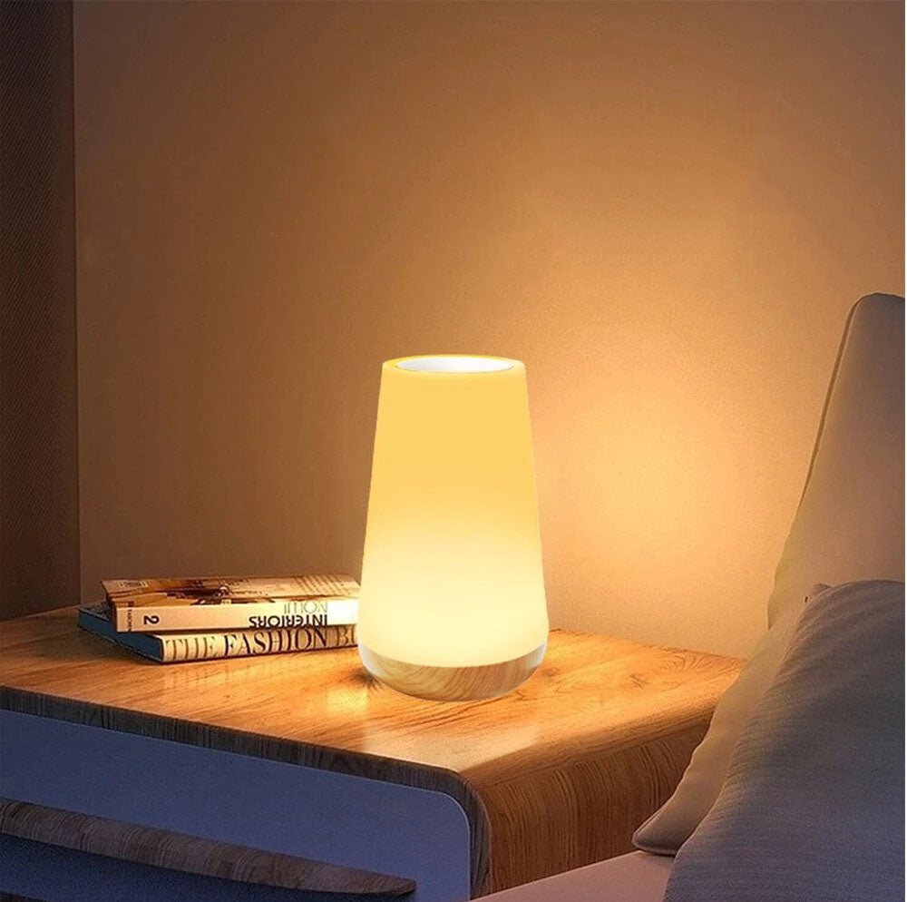Junips | LED Table Lamp with Wooden Base and Touch Control