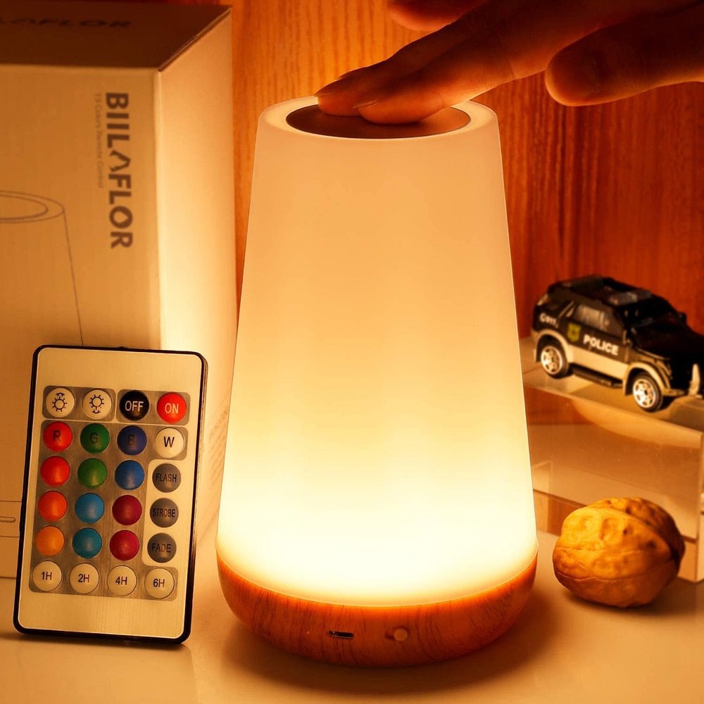 Junips | LED Table Lamp with Wooden Base and Touch Control