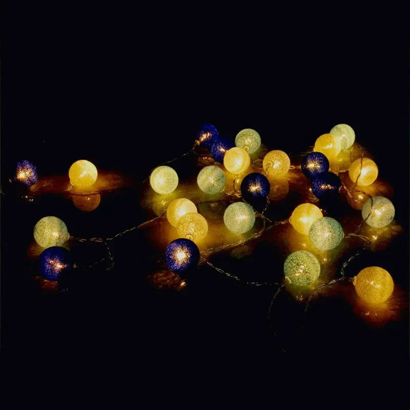 Junips | Pretty Pastel Cotton Ball Fairy Lights Garland