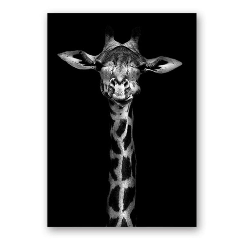 Junips | Nature Wild Animals Africa Wildlife Black White - Canvas Wall Art Painting