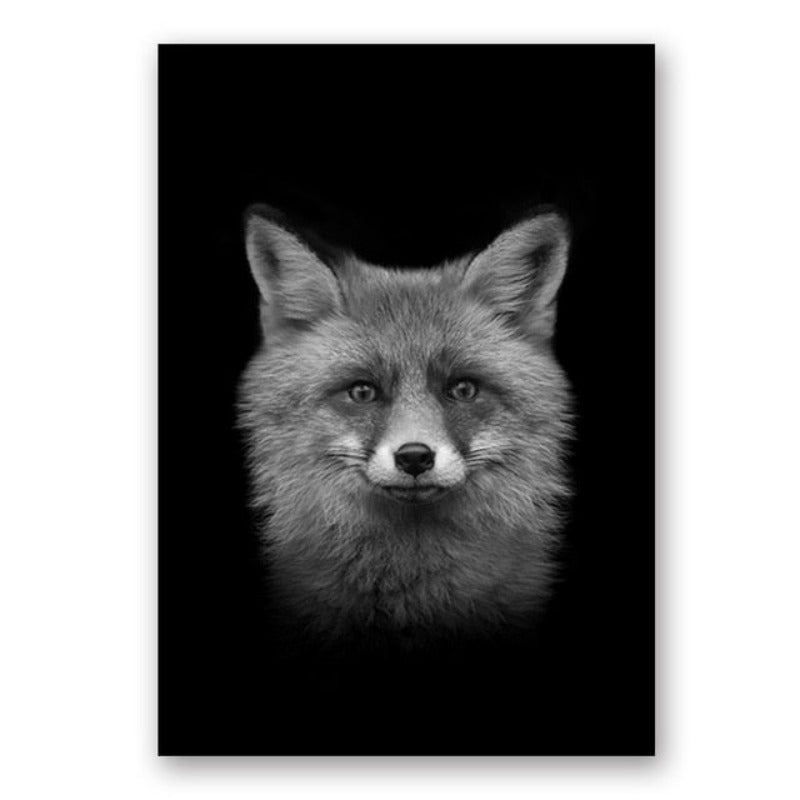 Junips | Nature Wild Animals Africa Wildlife Black White - Canvas Wall Art Painting