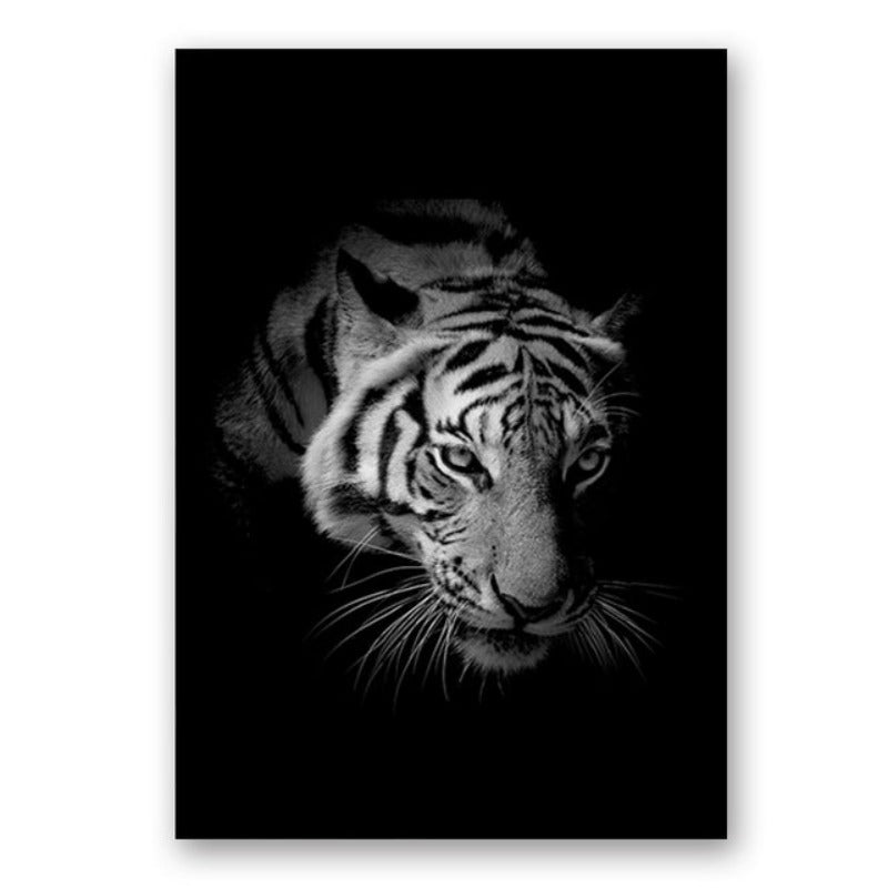 Junips | Nature Wild Animals Africa Wildlife Black White - Canvas Wall Art Painting