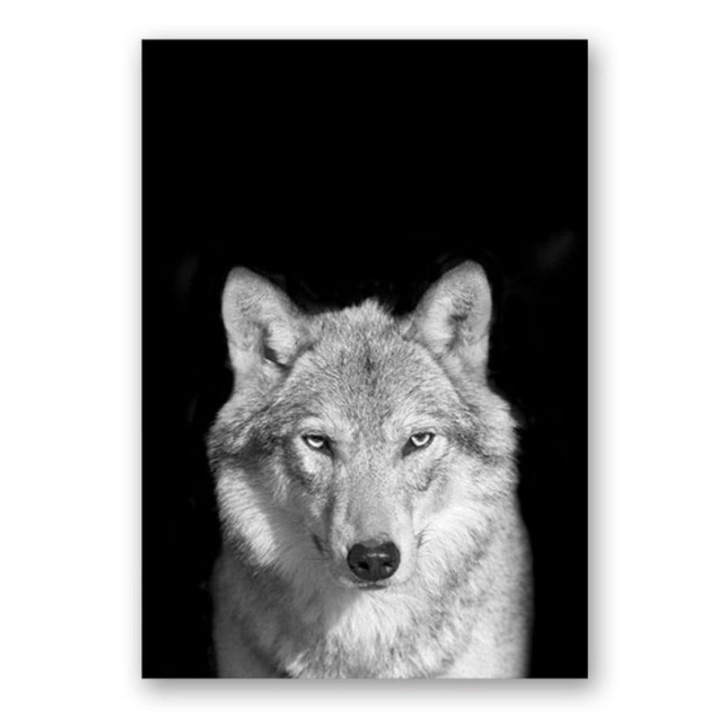 Junips | Nature Wild Animals Africa Wildlife Black White - Canvas Wall Art Painting
