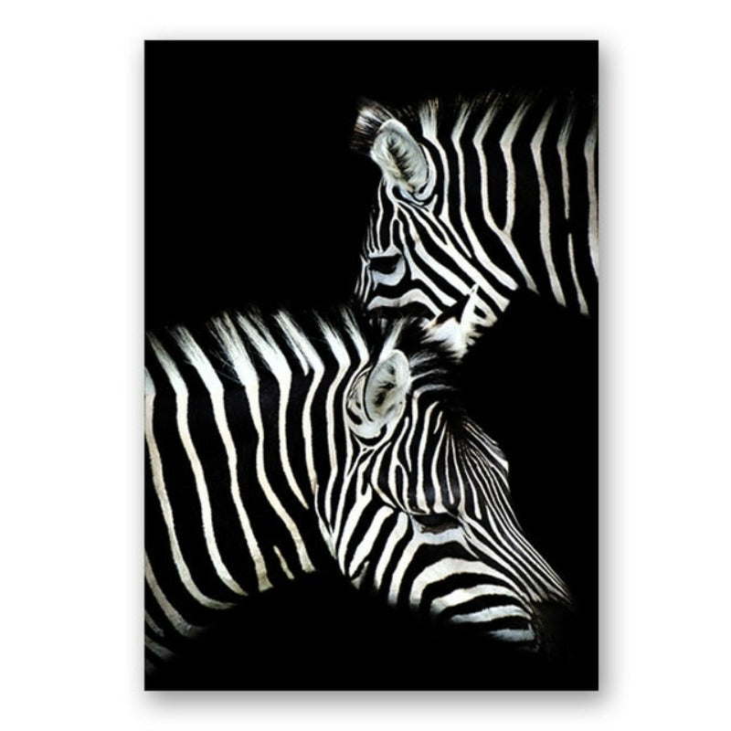 Junips | Nature Wild Animals Africa Wildlife Black White - Canvas Wall Art Painting