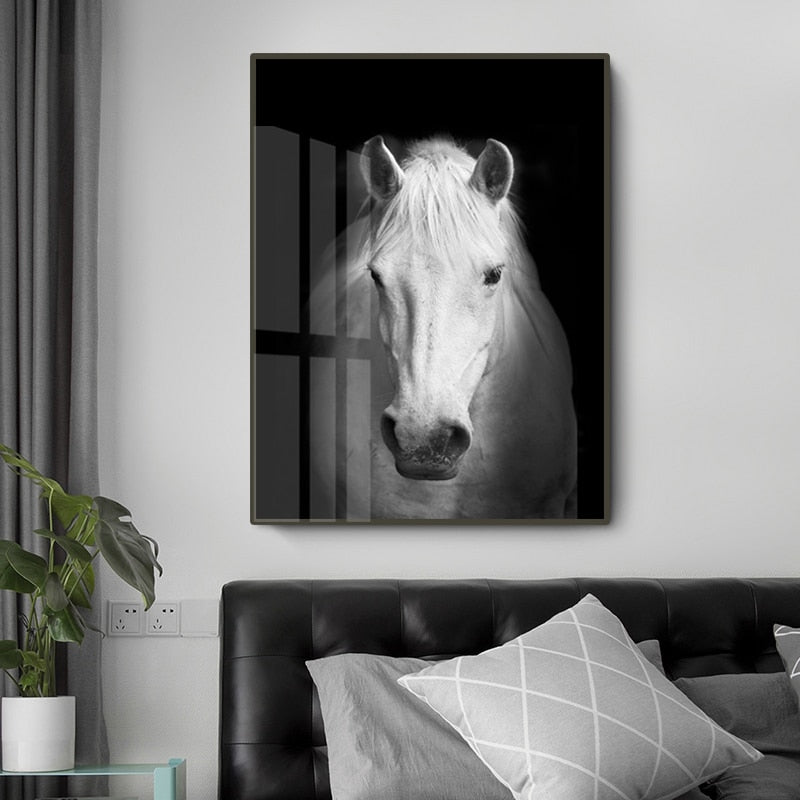 Junips | Nature Wild Animals Africa Wildlife Black White - Canvas Wall Art Painting