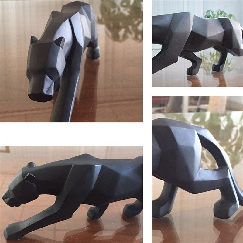 Junips | Modern Resin Geometric Black Panther Sculpture