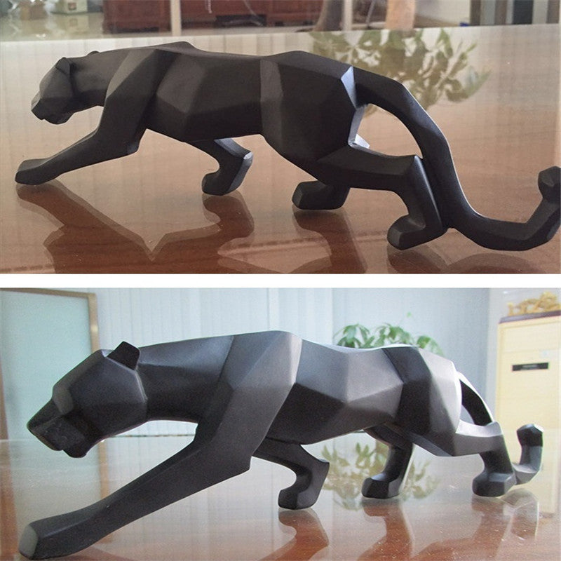 Junips | Modern Resin Geometric Black Panther Sculpture