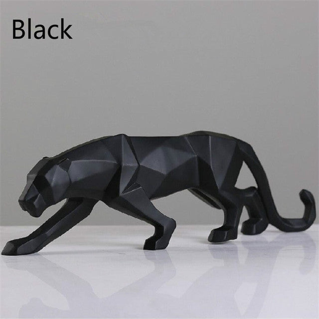 Junips | Modern Resin Geometric Black Panther Sculpture