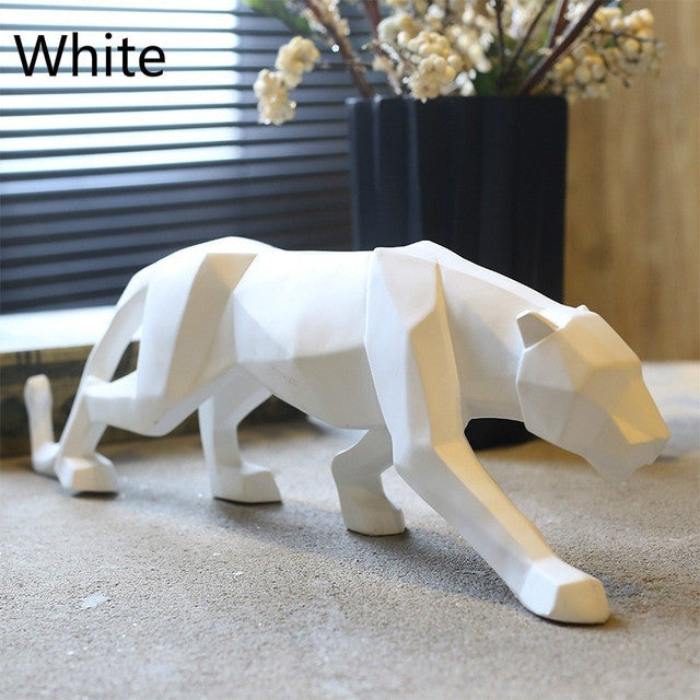 Junips | Modern Resin Geometric Black Panther Sculpture