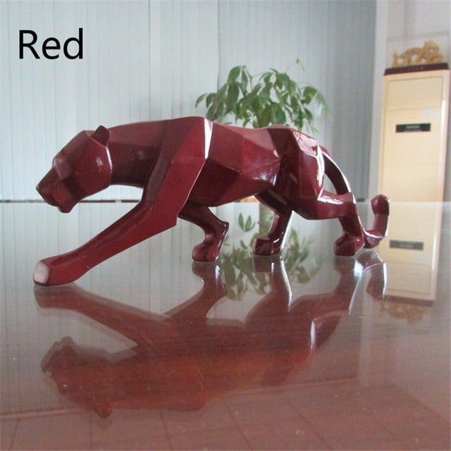 Junips | Modern Resin Geometric Black Panther Sculpture