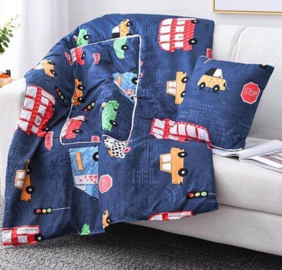 Junips | 2In1 Colorful Cartoon Pillow Blanket