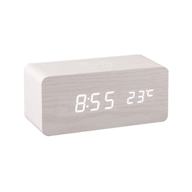 Junips | Modern Wood Wireless Charging Clock