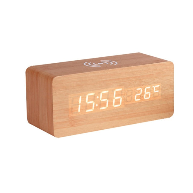 Junips | Modern Wood Wireless Charging Clock