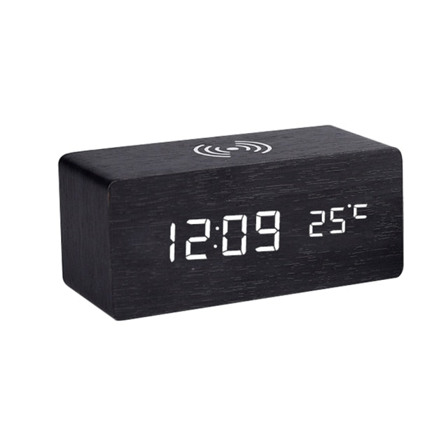 Junips | Modern Wood Wireless Charging Clock