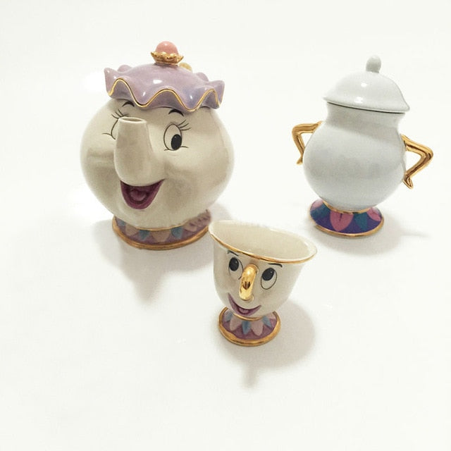 Junips | Limited Cartoon Beauty and the Beast Bone China Cup Tea Set Mrs. Potts and Chips Teapot Coffee Cups Set