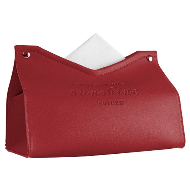 Junips | Logan Faux Leather Tissue Box