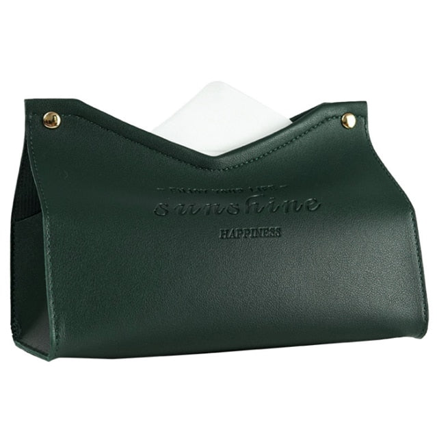 Junips | Logan Faux Leather Tissue Box