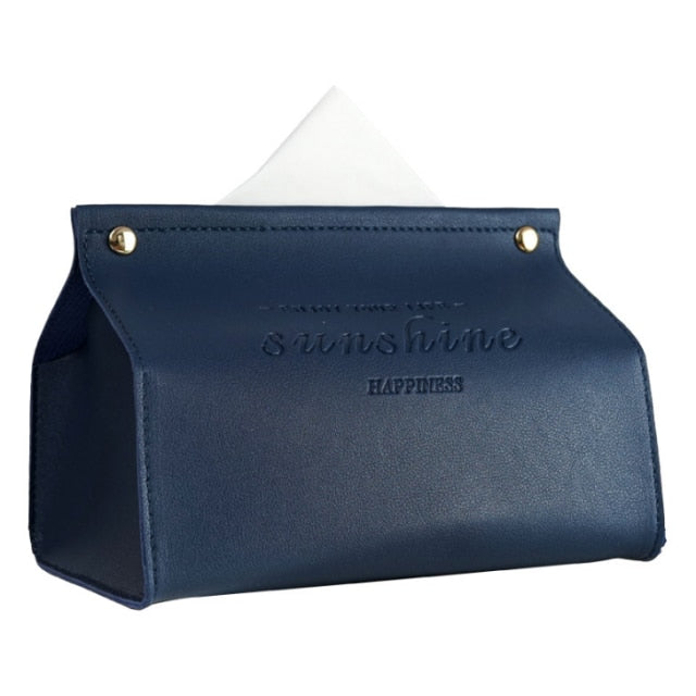 Junips | Logan Faux Leather Tissue Box