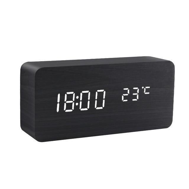 Junips | LED alarm clock in wooden cube shape