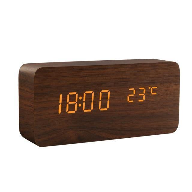 Junips | LED alarm clock in wooden cube shape