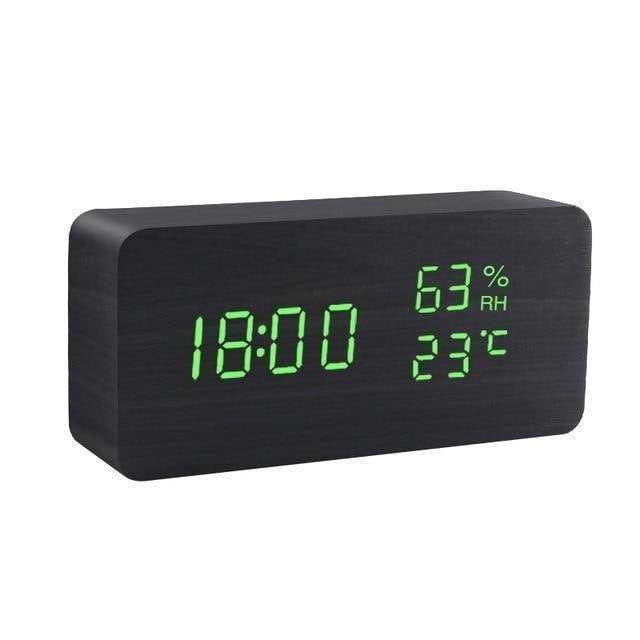 Junips | LED alarm clock in wooden cube shape
