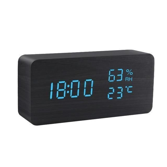 Junips | LED alarm clock in wooden cube shape