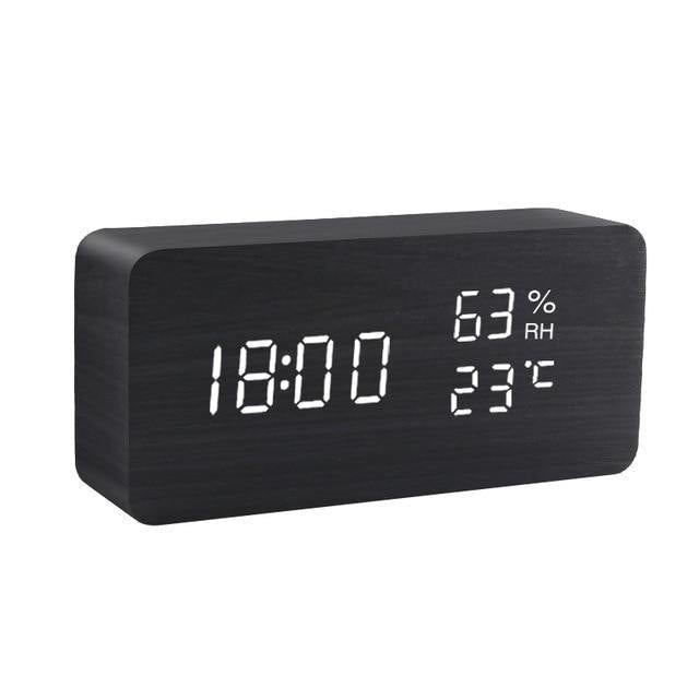 Junips | LED alarm clock in wooden cube shape