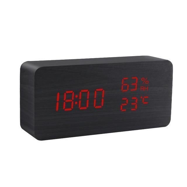 Junips | LED alarm clock in wooden cube shape