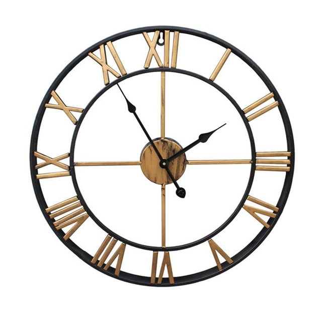 Junips | 3D Large Roman Numerals Wall Clock Home