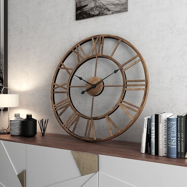 Junips | 3D Large Roman Numerals Wall Clock Home
