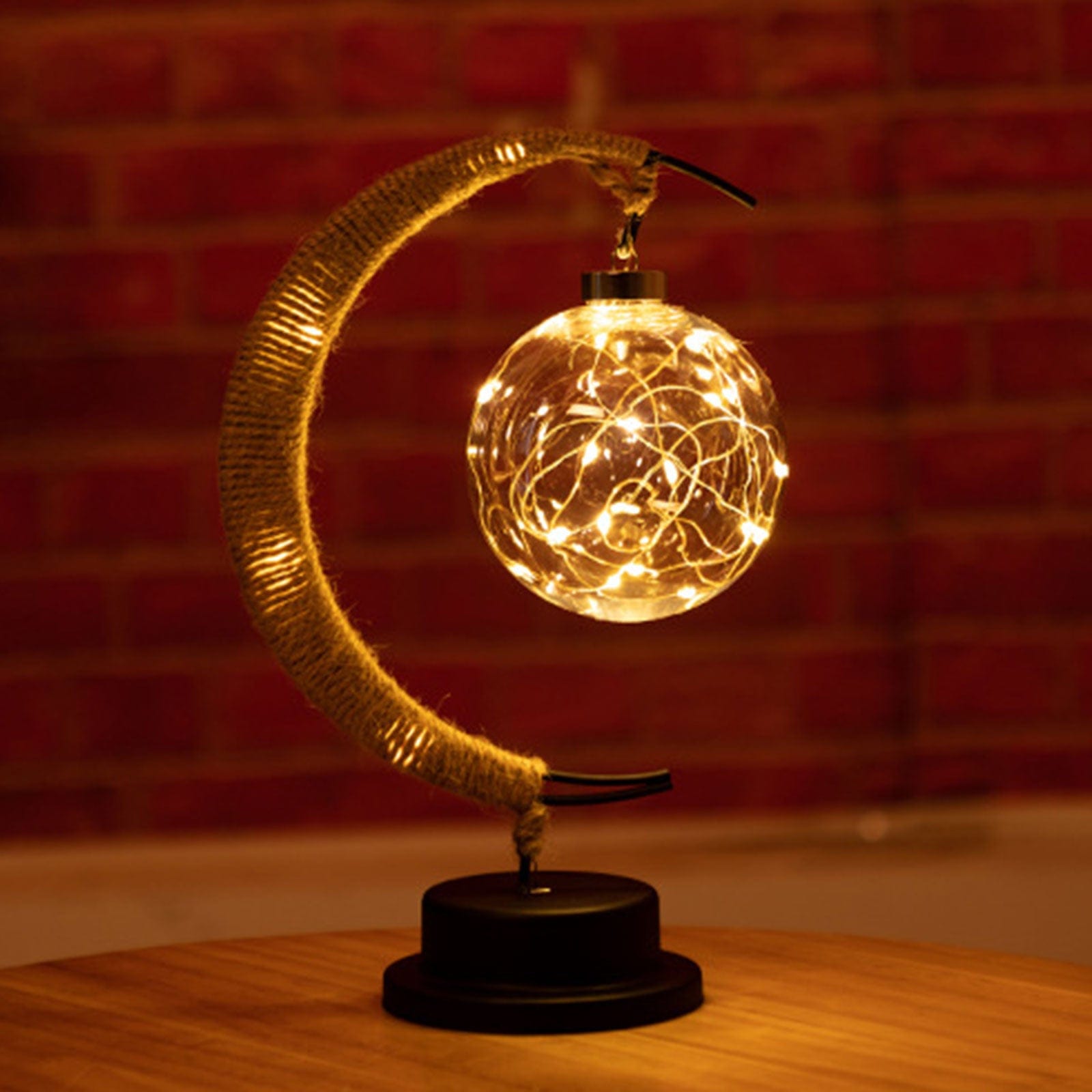 Junips | Rayvia Lunar Lamp - Half Moon LED Light with Glass Globe for Cozy Atmosphere
