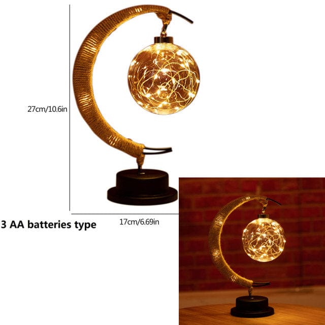 Junips | Rayvia Lunar Lamp - Half Moon LED Light with Glass Globe for Cozy Atmosphere