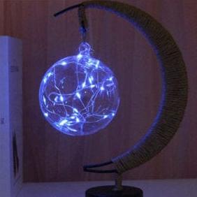 Junips | Rayvia Lunar Lamp - Half Moon LED Light with Glass Globe for Cozy Atmosphere